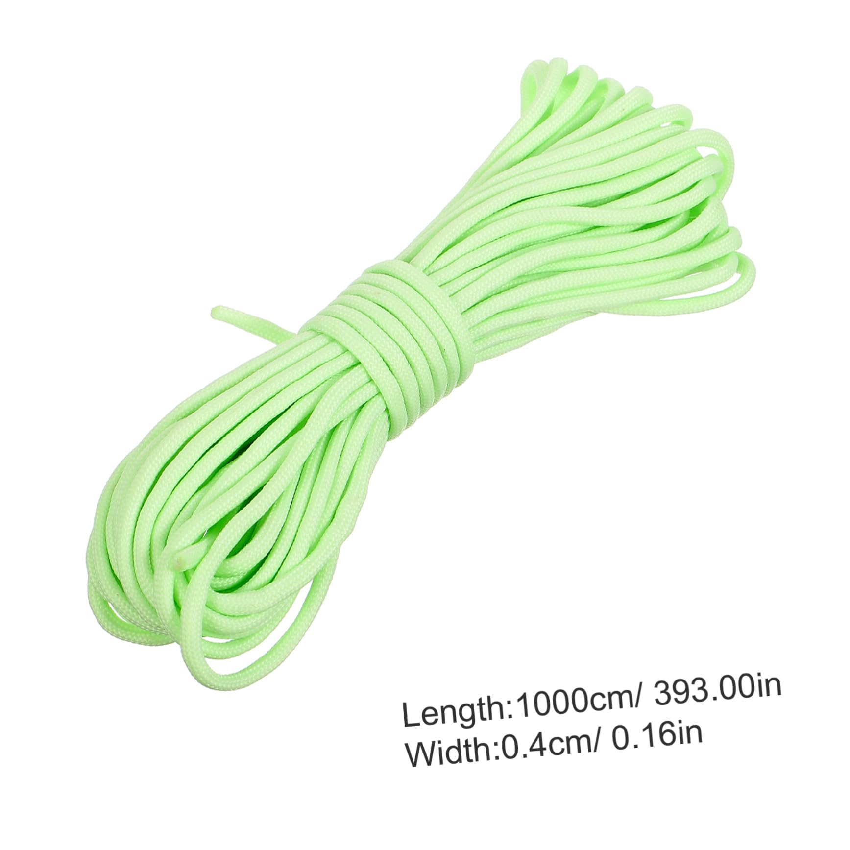 Housoutil 4 Stück 1 Im Dunkeln leuchtendes 7-adriges Paracord sicherungsseil sicherheitsseil elastisches Seil Fallschirmleine DIY liefert multifunktionales Regenschirmseil Nylon Light Green