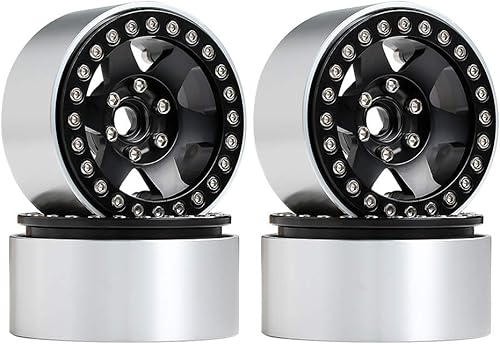INJORA Llanta RC 4 piezas Beadlock de 1.9 pulgadas Llanta de cubo de rueda de metal para 110 RC Crawler Axial SCX10 90046 AXI03007 TRX4 RedCat MST