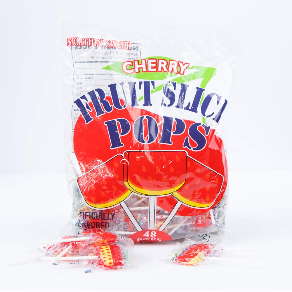 Sumthin' Sweet Cherry Fruit Slices Pops - 48 Count
