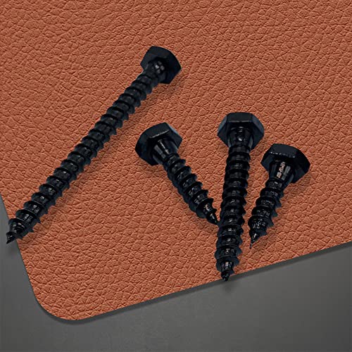 Eckj ECKJ035-M6-112-BLACK Hex Lag Bolts 112Pcs M6 Hex Head Lag Screws Washers Assortment Kit Fully Thread Heavy Duty Hexagon Wood Screw Zinc Plated Black Metric Length thumb #6