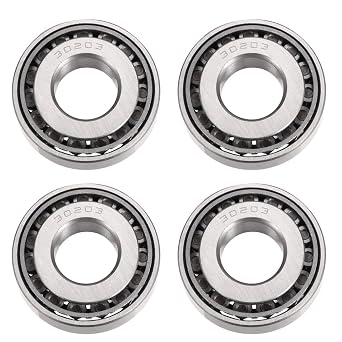 4pcs 30203 Tapered Roller Bearing Cone with Cup, 17mm Inner Diameter 40mm OD 13mm Thickness for Freight Trailer