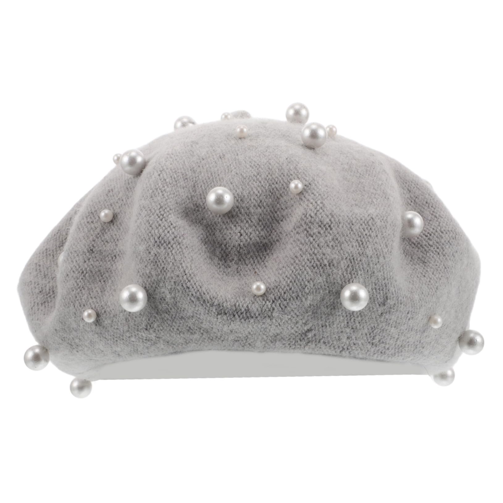 NIYANGLE Vintage Style Beret Hat for Women Classic Imitation Wool Beanie Cap Adaptable Fashion Accessory for Fall and Durable and Comfortable Design Light Grey