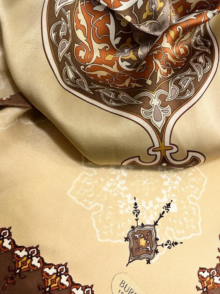 100% Mulberry Silk Scarf for Women, Silk Hair Scarf, Silk Head Scarf, Turkish Mozaic Printed Long 14"x60"4