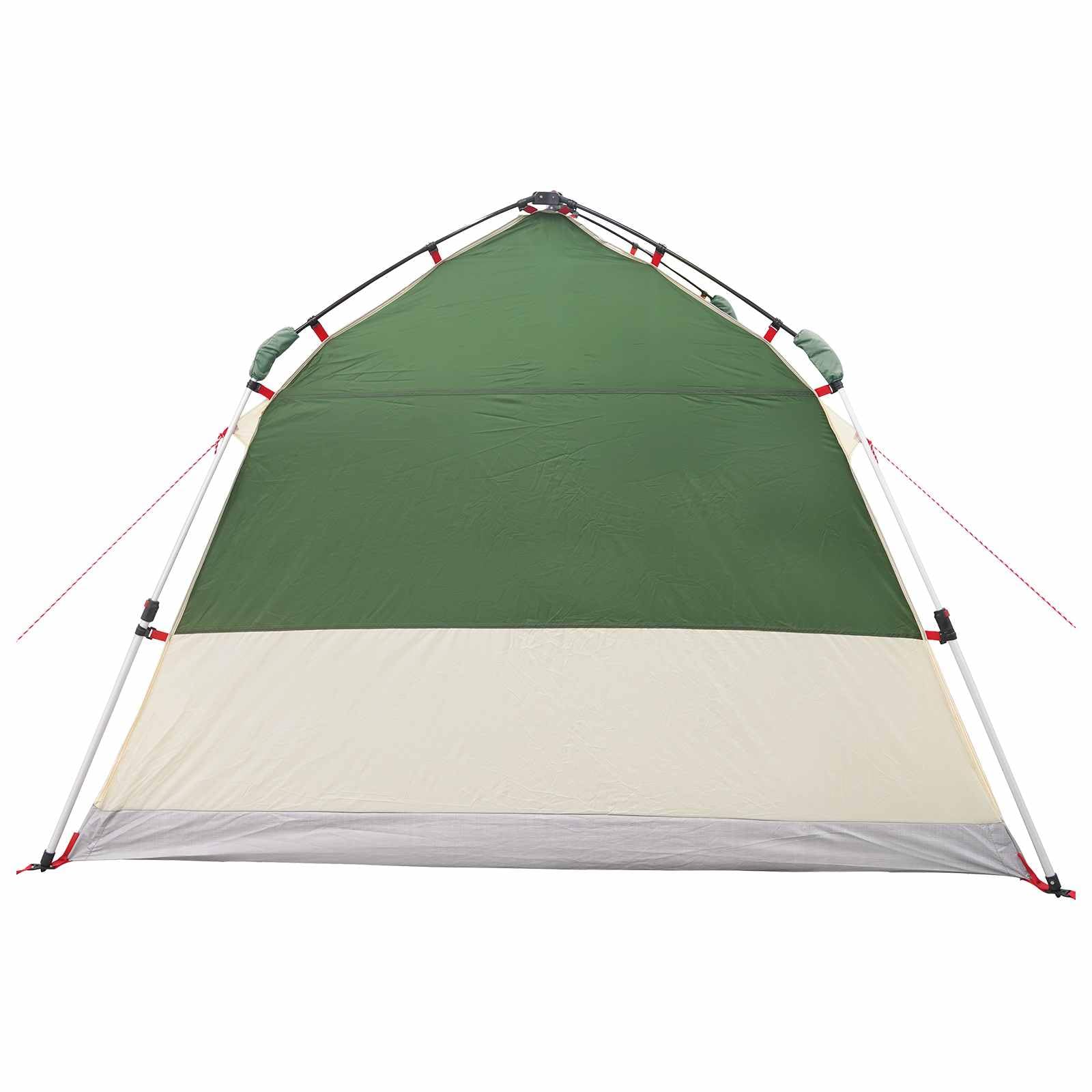 Namiot natychmiastowy dla 3 osób, zielony, 260 x 228 x 160 cm | Poliester 185T z powłoką PU, włókno szklane i stal, 4 okna, 1 drzwi
