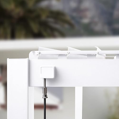 Miniatura 4 de SORARA - Pérgola Mirador con listones de aluminio de 10 x 13 pies con techo ajustable para terraza al aire libre, jardín, patio (blanco)