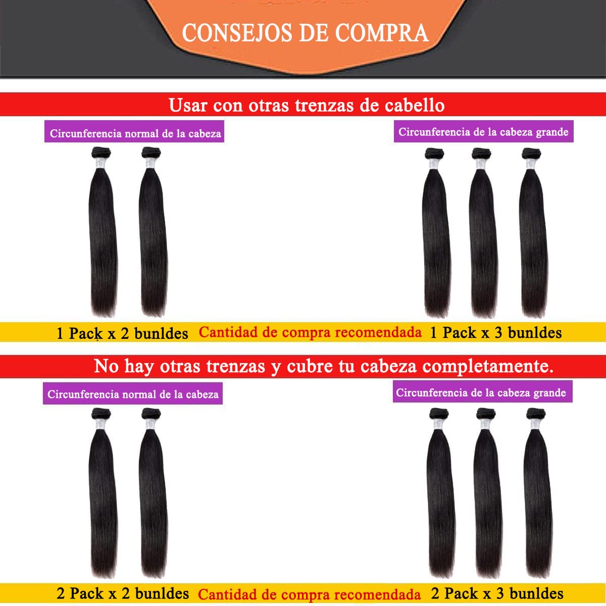 RICHAIR Paquetes de cabello humano liso, 2 paquetes, 16 pulgadas, 50g/paquete (100g en total), cabello humano brasileño 100% cabello virgen sin procesar Paquetes de tejido recto Cabello humano