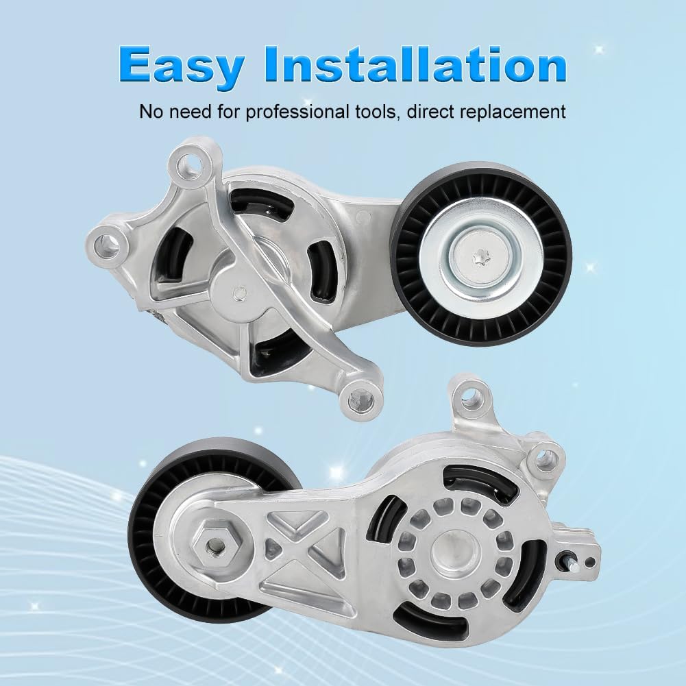 Belt Tensioner Assembly with Pulley Compatible with Audi A3 TT Quattro Volkswagen Bora Eos Golf Jetta Passat L4 2.0L Replacement for 06F903315