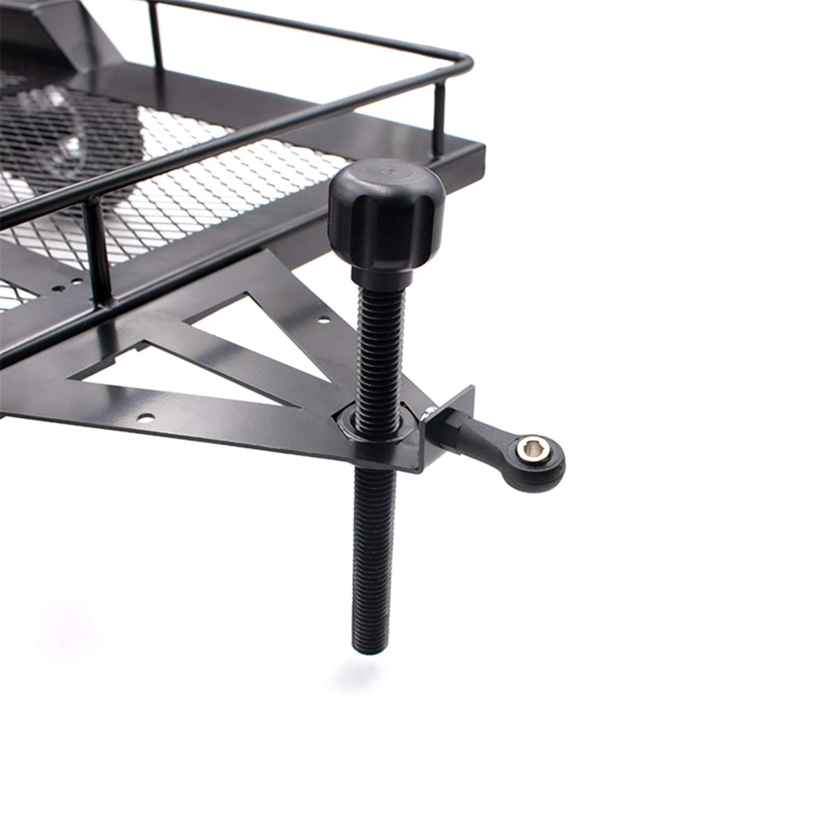 1 Set Rimorchio biassiale 460290mm Camion del trattore a pianale piatto in metallo W Fanale posteriore posteriore + Pneumatico per ruote + Ganci di traino Adatto per pezzi di ricambio per auto RC KM2