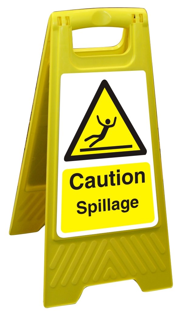 Warning Sign Spillage Freestanding PP (Polypropylene) 60 x 30 cm