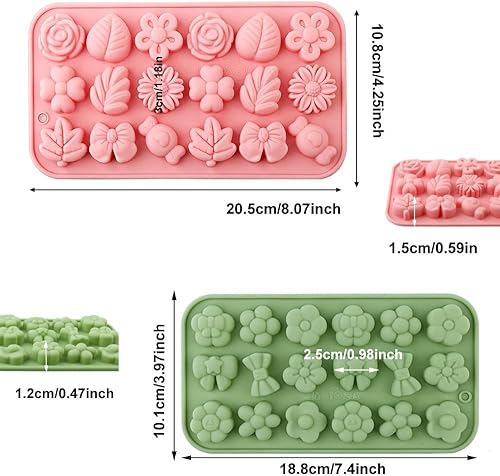 Miniatura 2 de Juego de moldes de silicona con forma de flor, varios moldes de flores y hojas, lindos moldes para pasteles de dulces, decoración de bodas,