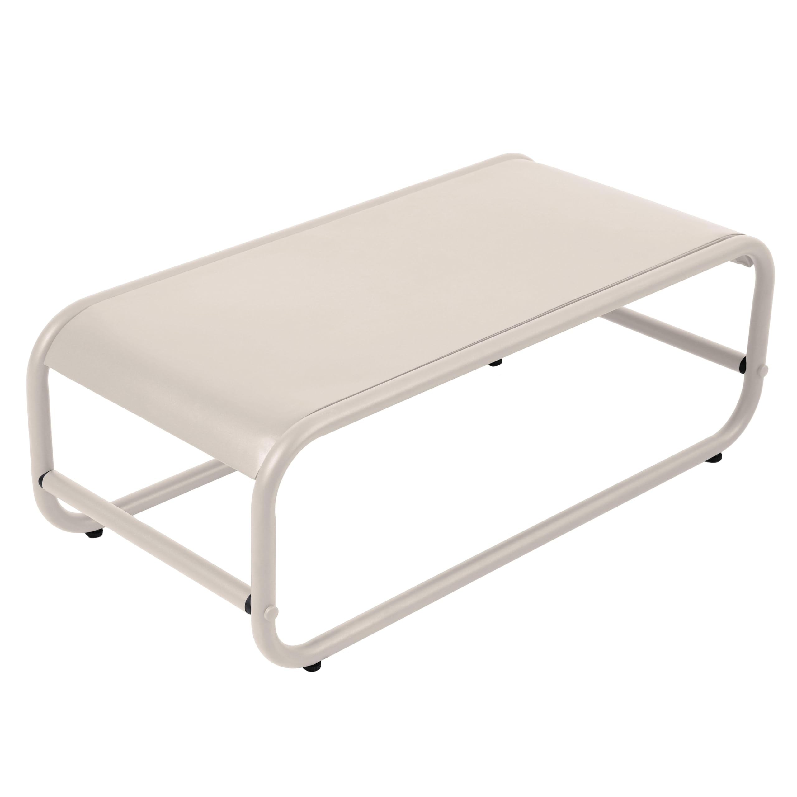 Oviala Table Basse de Jardin en métal 85x40x30 cm Beige