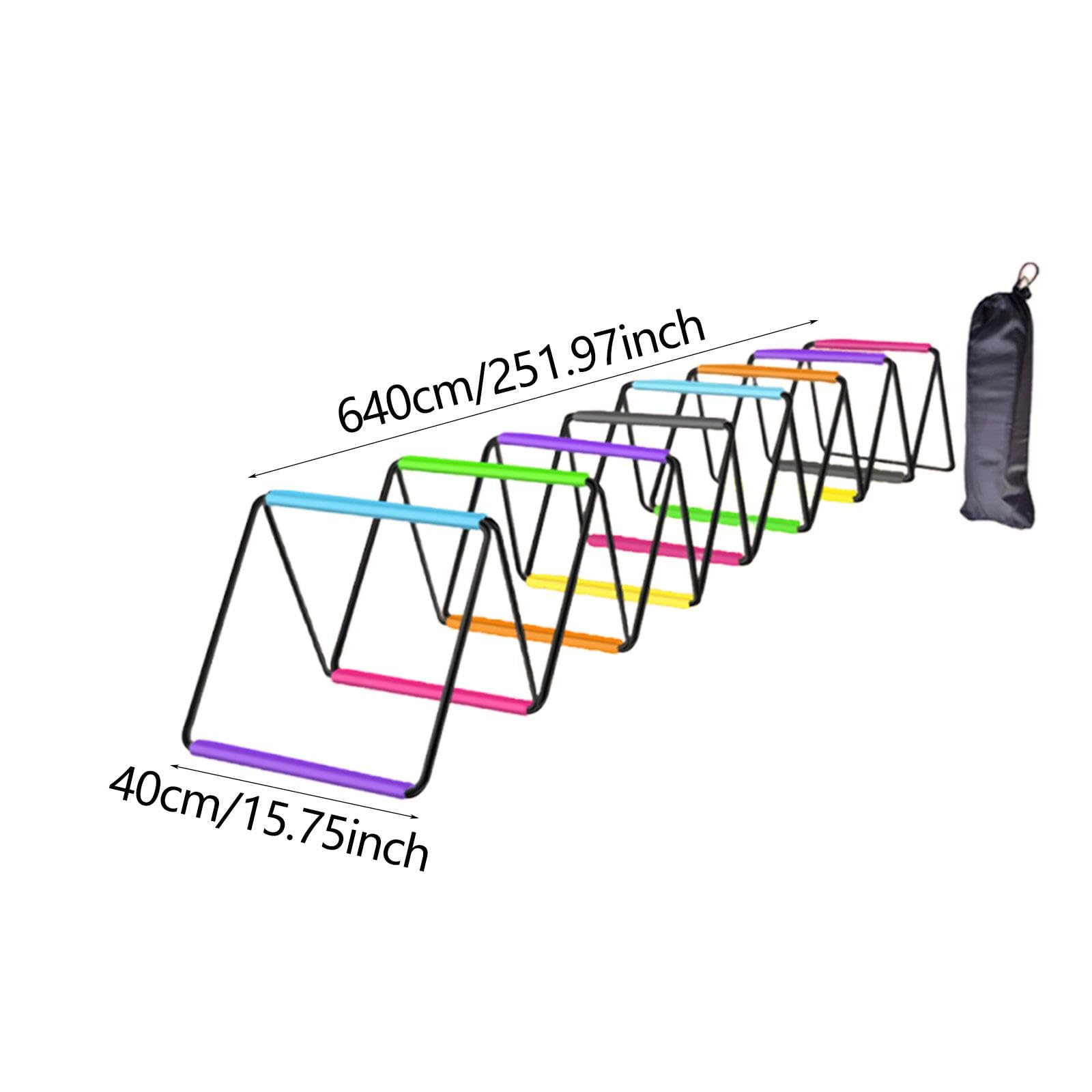 Agility Ladder con Estructura de Acero Y Correa Trenzada Escalera Multifuncional para Desarrollar Agilidad Velocidad Y Coordinación Diseño Compacto Fá