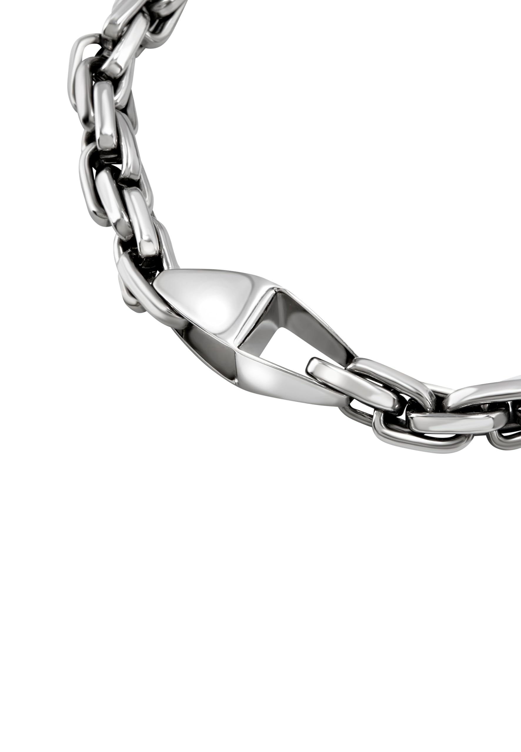 Breil, Collezione Hypnotic, Bracciale Uomo in Acciaio Lucido, Elemento Centrale a Forma di Serpente, Chiusura a Moschettone Triangolare, Lunghezza Regolabile 17–22 cm