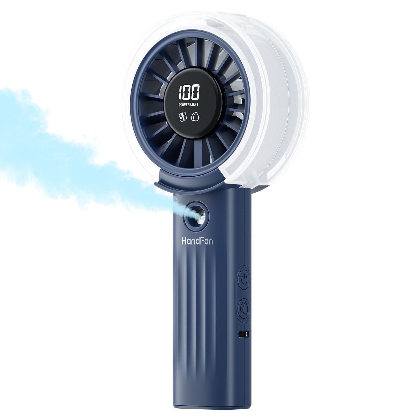 Ventilateur portable puissant et silencieux à brume d'eau et écran LED