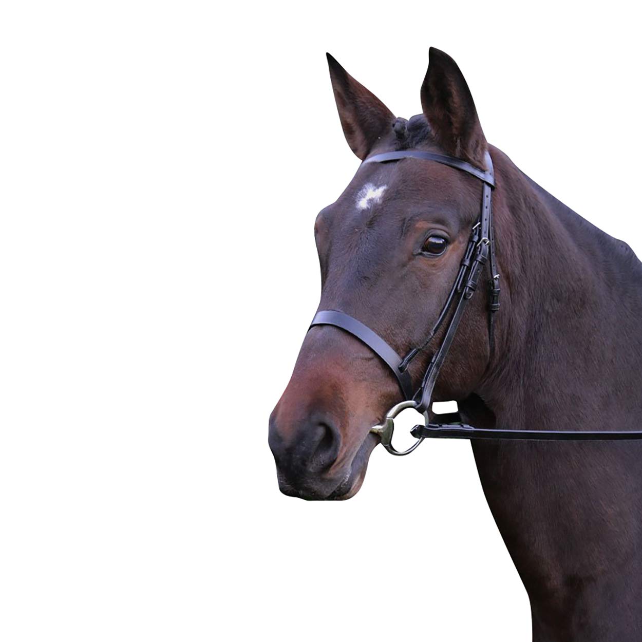 H&Y Hy Hunter with Rubber Grip Reins Snaffle Bridle Full Size Brown