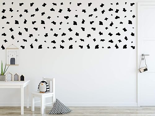 Miniatura 5 de StickerDeen Calcomanía de pared con estampado de vacas, decoración de la sala de estar, calcomanía extraíble para despegar y pegar (paquete de