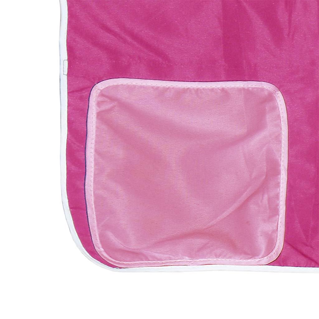 vidaXL Litera con Cortinas Madera Maciza de Pino Rosa 90x190 cm