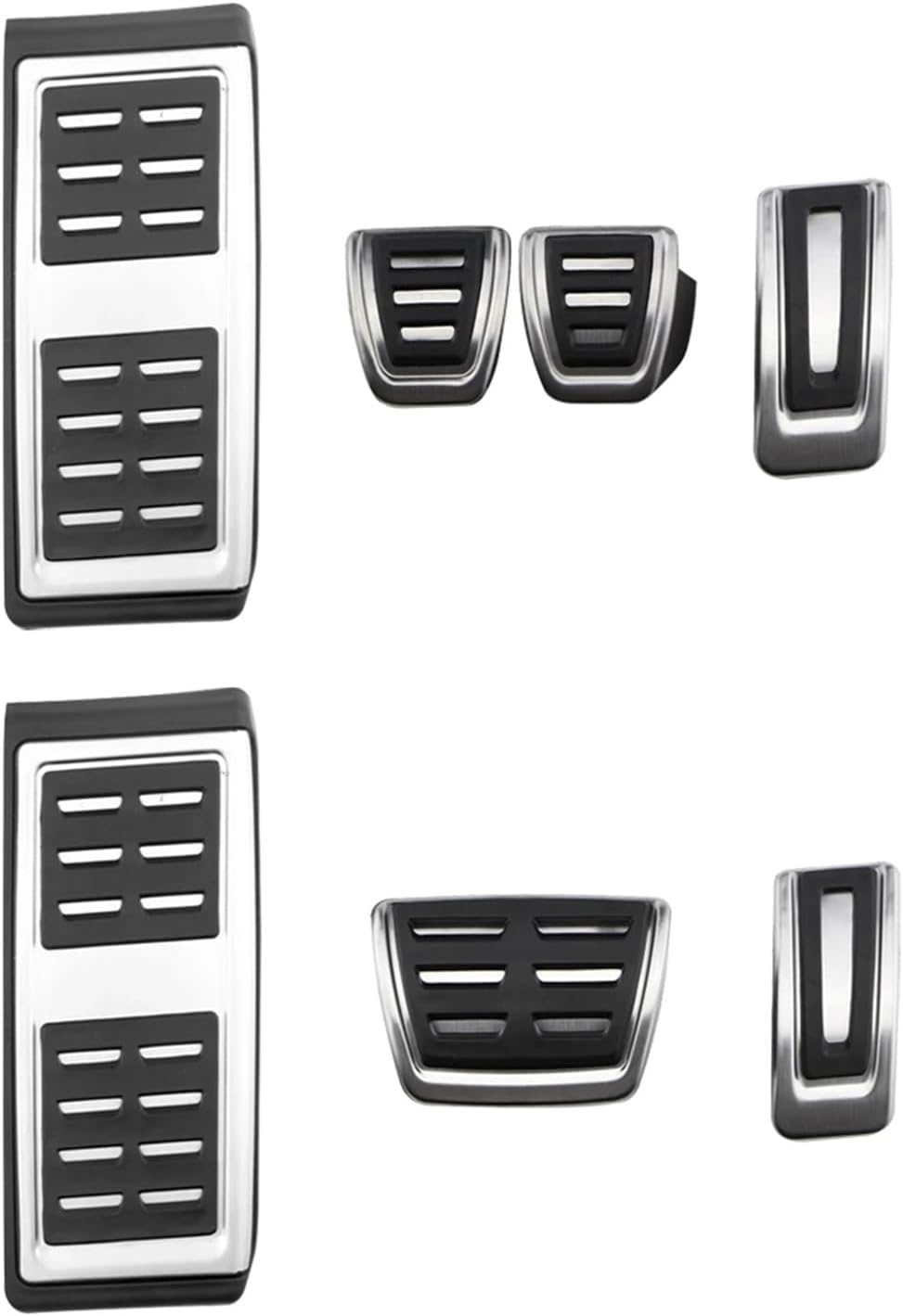 Car Pedal Cover Replacement for VW for Polo 2017 2018 2019 2020 2021 2022 LHD Car Pedals Stainless Steel Auto Gas Brake Pedal Protection Pads Cover Pedals (Color : AT with Rest)(Mt with Rest)