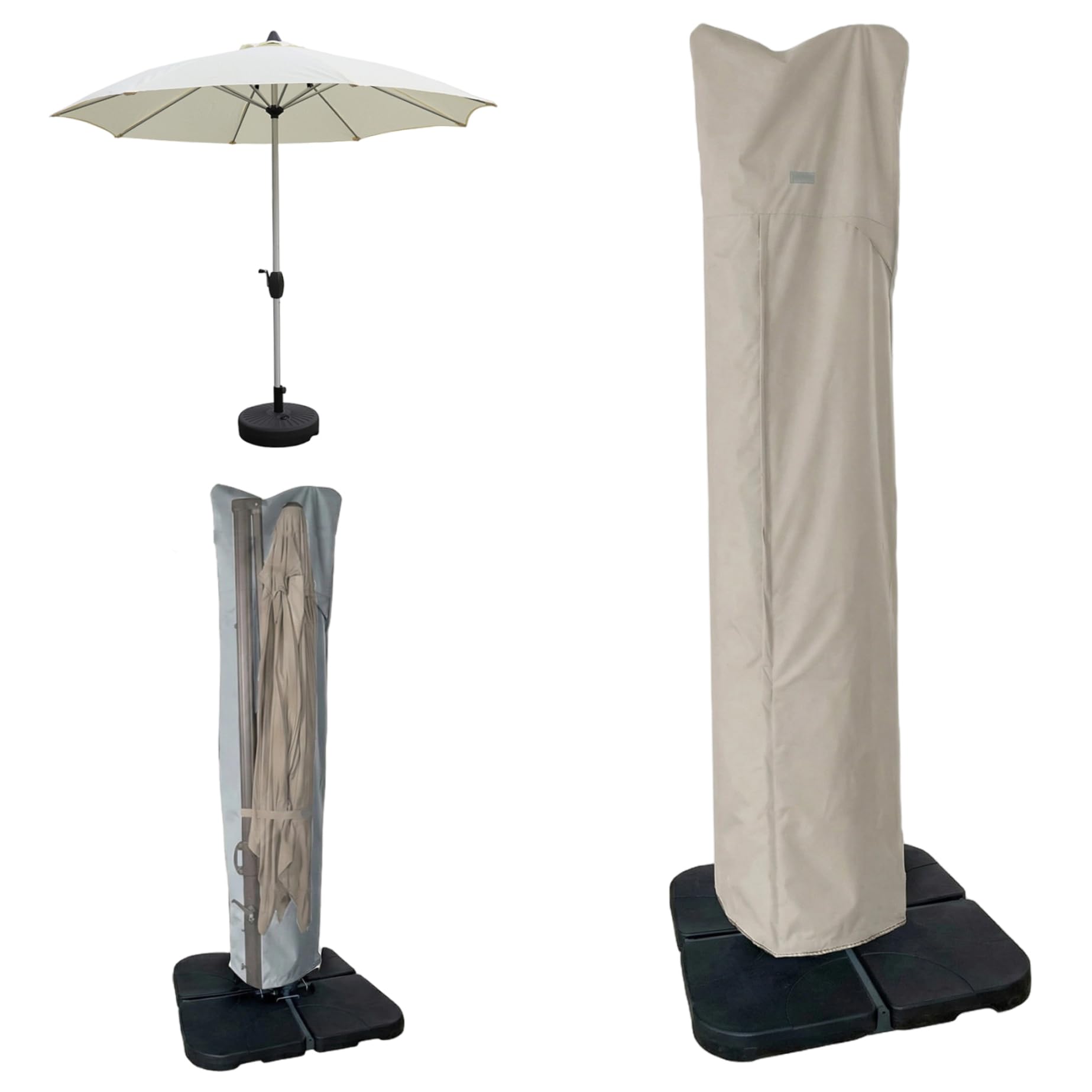 Housse de parasol de jardin pour protéger votre terrasse du vent et de la pluie fine