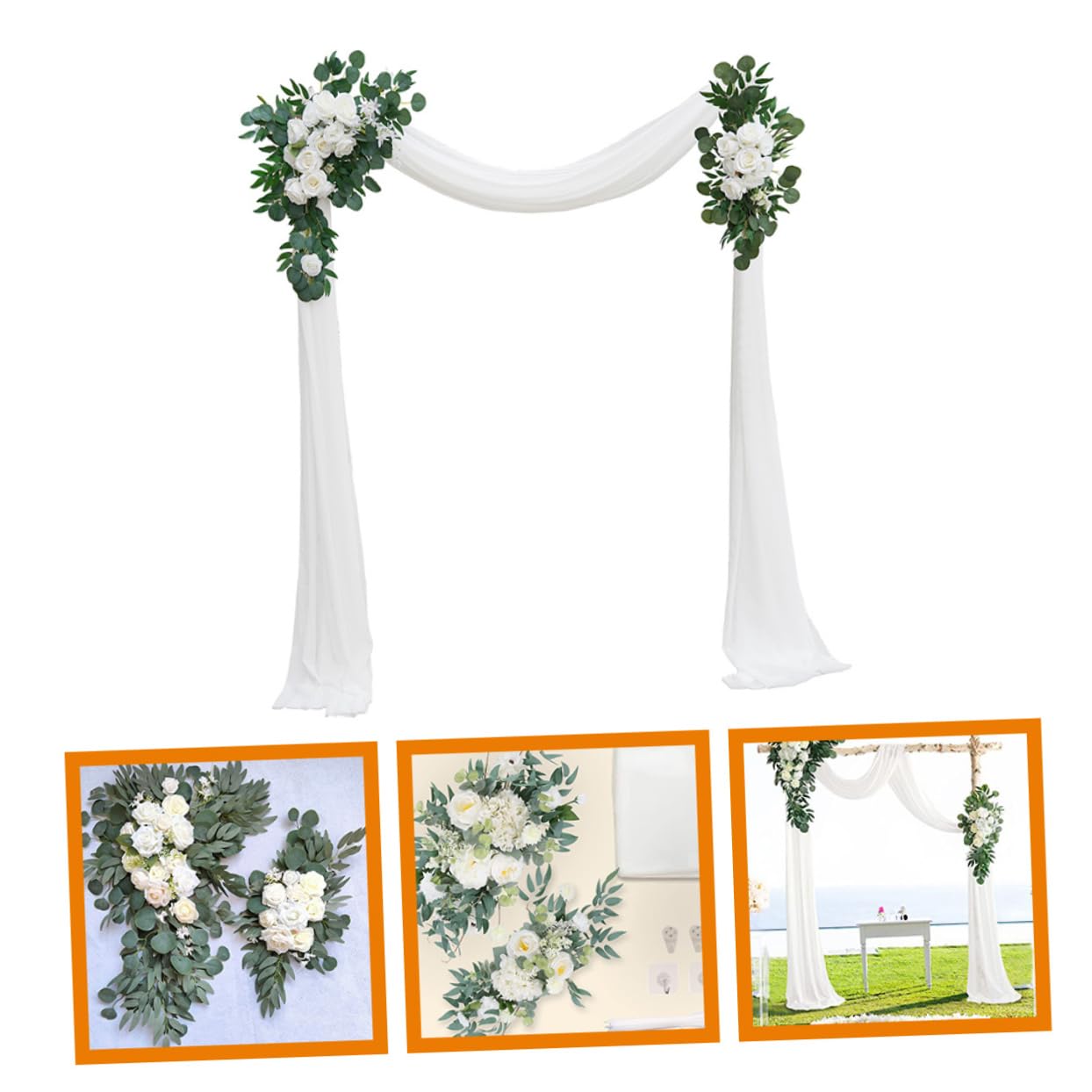 Alipis Künstliche Hochzeitsblumen für Traubogen, 1 Satz, Weiß