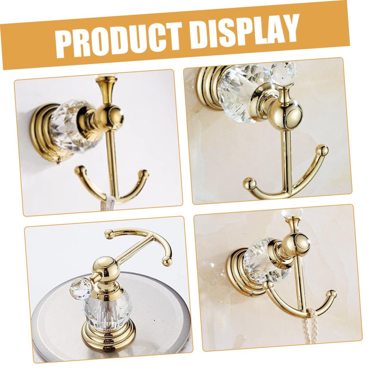 Gancio Appendiabiti senza Bavure in Acciaio Inossidabile Oro Superficie dal Design Contemporaneo Resistente per Ingresso e Cucina