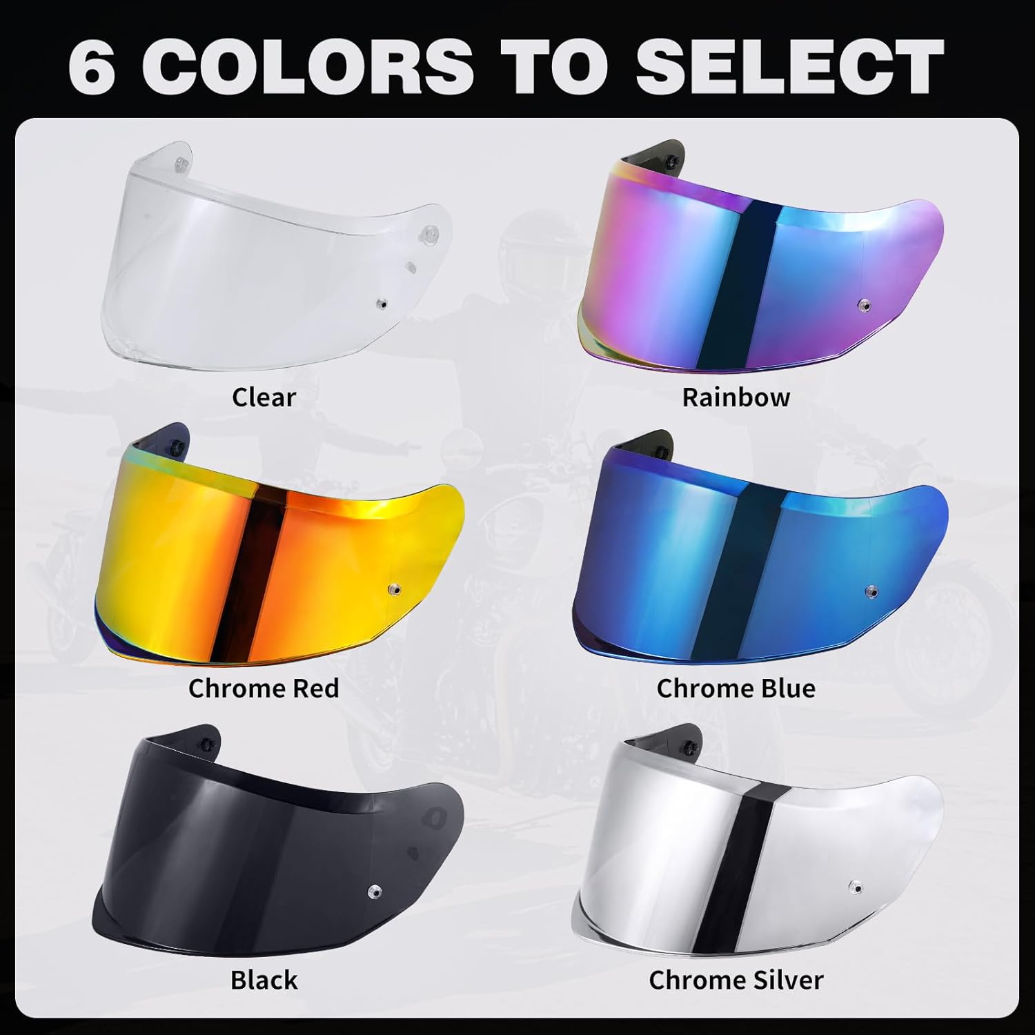 Stream II Visor Shield, Helmet Shield Repalcement for Stream II FF808 Outer Face Visor Motorcycle Helmet Accessories (Chrome Red)