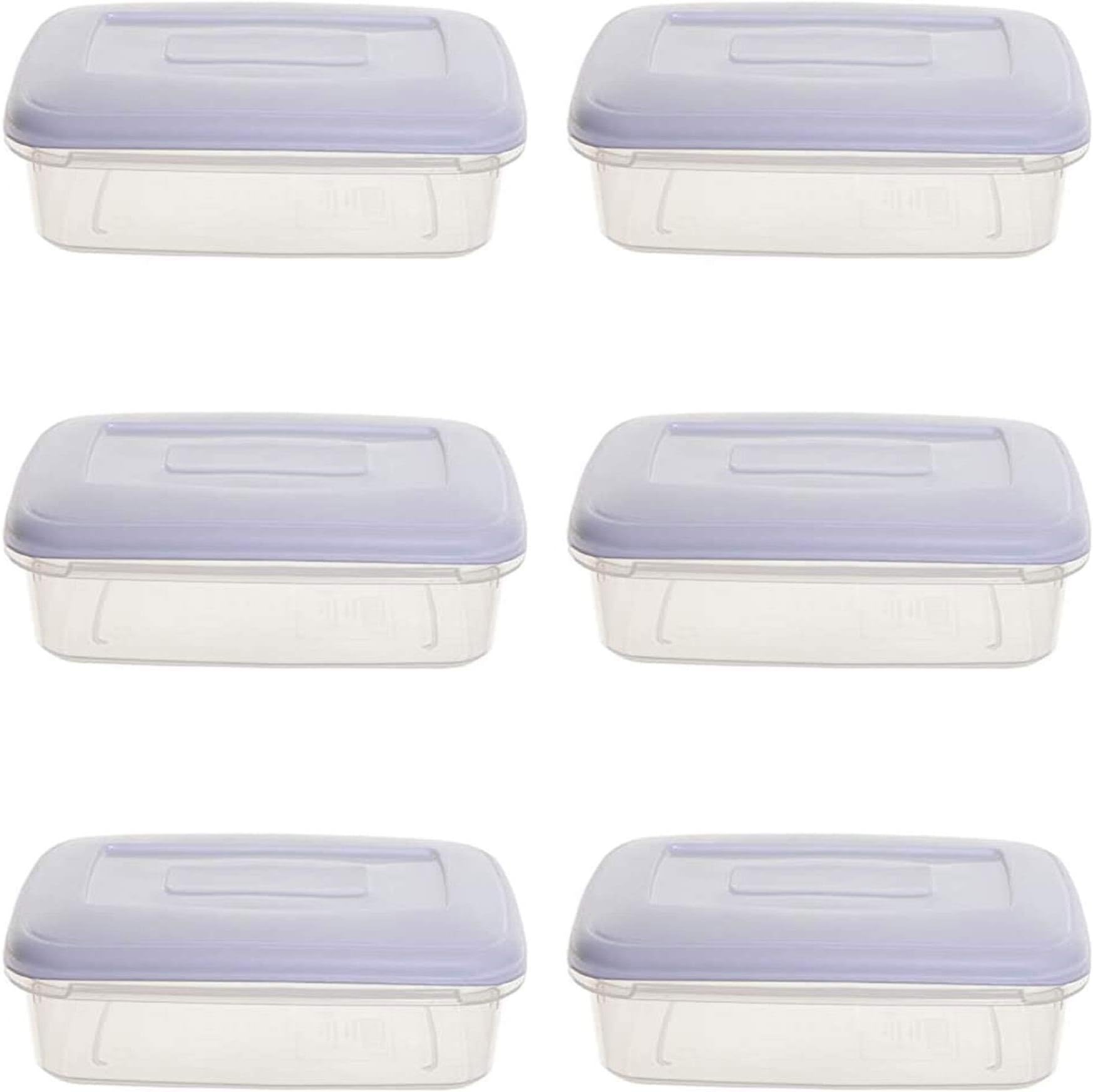 WhitefurzeRectangular Food Storage Container 0.8 Litre Clear (Pack of 6)