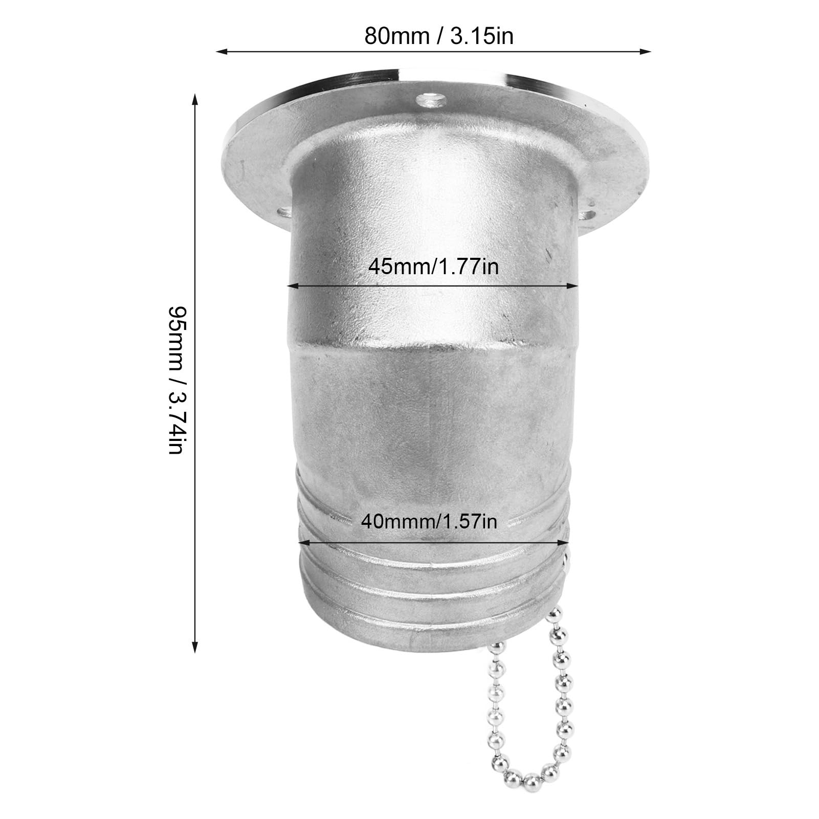 1.5 Inch 316 Stainless Steel Keyless Fuel Deck Filler For Boat Marine – Hatch Type