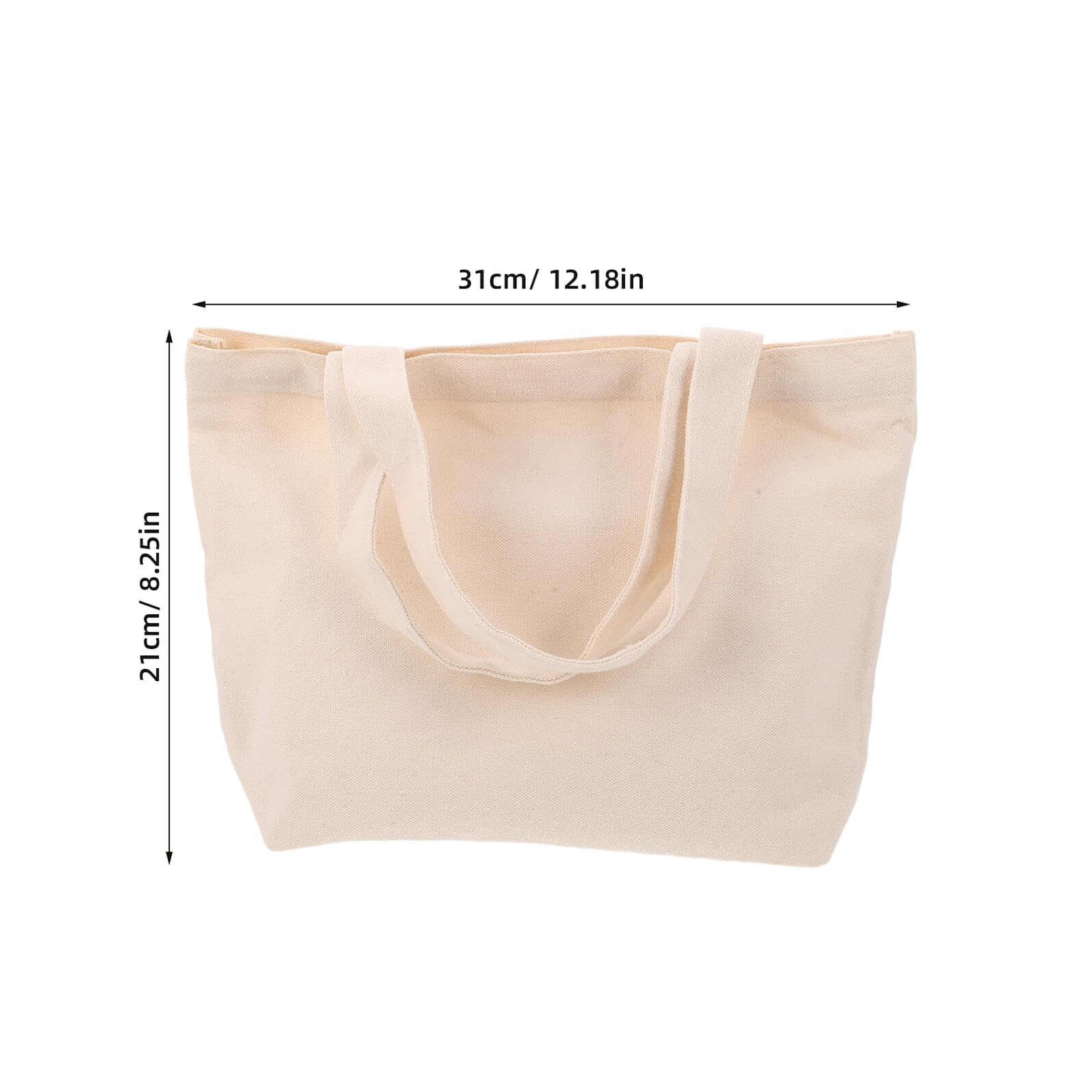 COLLBATH 10 Stück Canvas Tragetaschen aus Baumwolle Kleine Weiße Stofftaschen mit Griffen Wiederverwendbare Segeltuchtaschen für Alltag Reisen und Einkaufen (30x20x10 Cm)