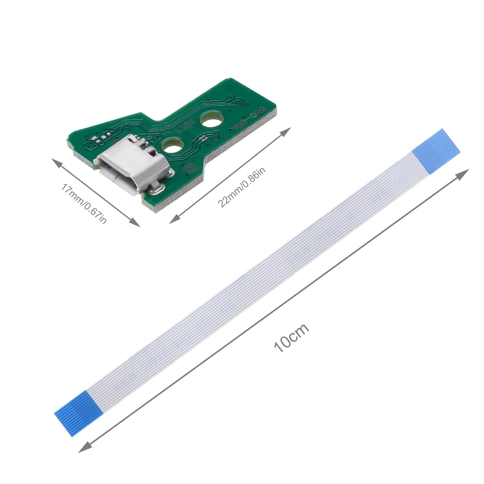 Create idea 2 x płytka interfejsu JDS-055 i 12-pinowy kabel taśmowy kompatybilny z PS4 Pro i PS4 Slim bezprzewodowy kontroler, zamiennik portu ładowania