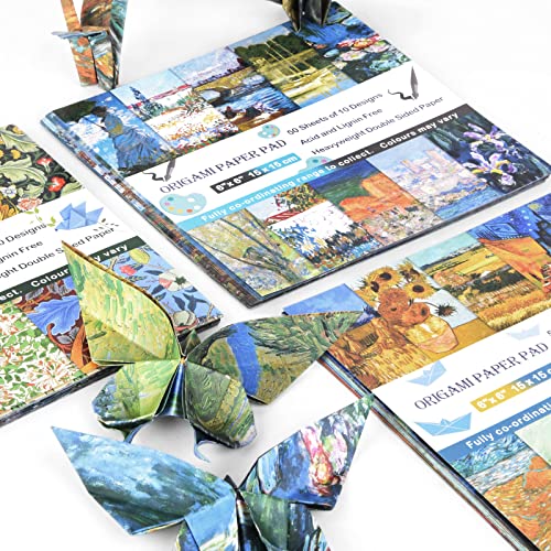 Origami Paper 6X6 150 Sheets 30 Designs Double Sided Scrapbook Paper Oragami Pattern Paper Scrapbooking Cardstock Craft Scrap Decorative Paper Origami Book Scrap Booking Card Making Famous Painting #TOP1