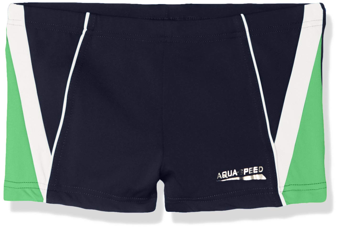 Aqua Speed Kids Diego Boys Aquashorts Swim Shorts - Navy/Green/White, Size 152