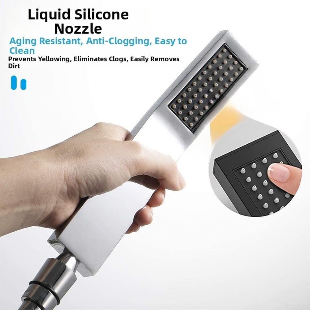 Cabezal para ducha Mano para acero Inoxidable 24cm Alta Presión(Black)