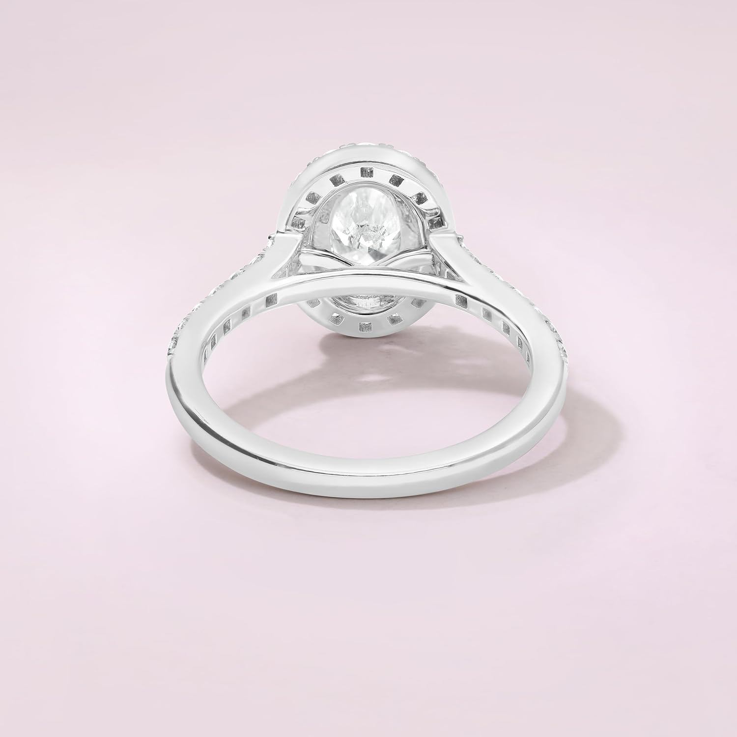 DEWBERRY 1.50 Cttw Oval Cut IGI Certified Lab Grown Diamond Halo Set Engagement Ring for Women 14K Yellow or White Gold Plated 925 Silver VS/FG Solitaire with Accent Side Stones Ring Size 4-10