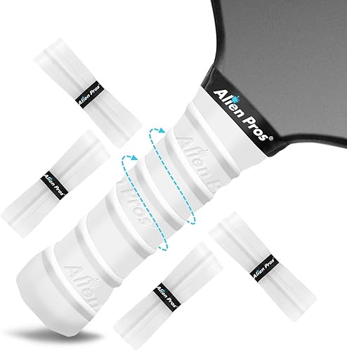 ALIEN PROS Pickleball Overgrip (paquete de 4) con crestas para un mejor control de agarre, cinta de agarre de pickleball precortada y táctil - Cinta