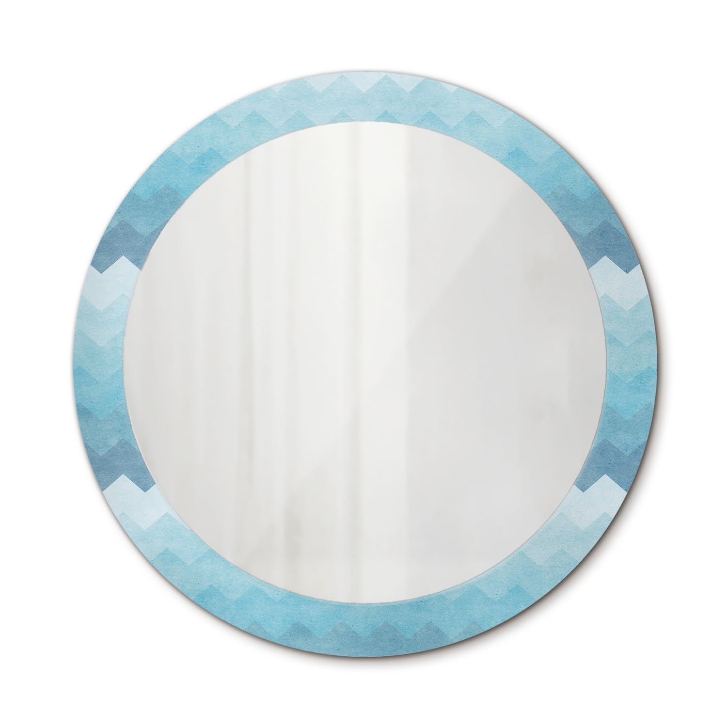 Miroir imprime design chevron bleu pour illuminer la chambre et le salon sans cadre