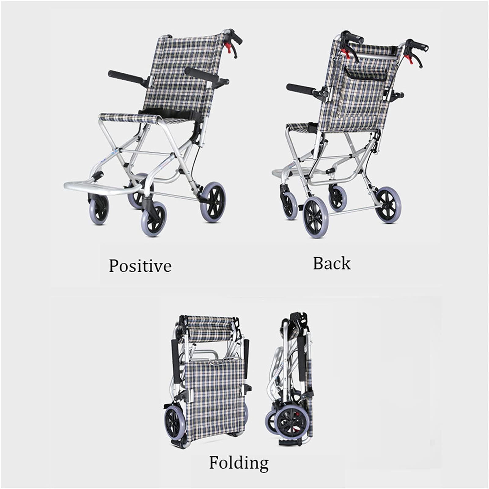 Sillas de Ruedas Plegables Silla de Ruedas Manual Plegable, Adultos Silla de Ruedas Plegable Ultraligera para Mayores Asistencia para Discapacitados Coche Silla de Ruedas Transporte Silla de