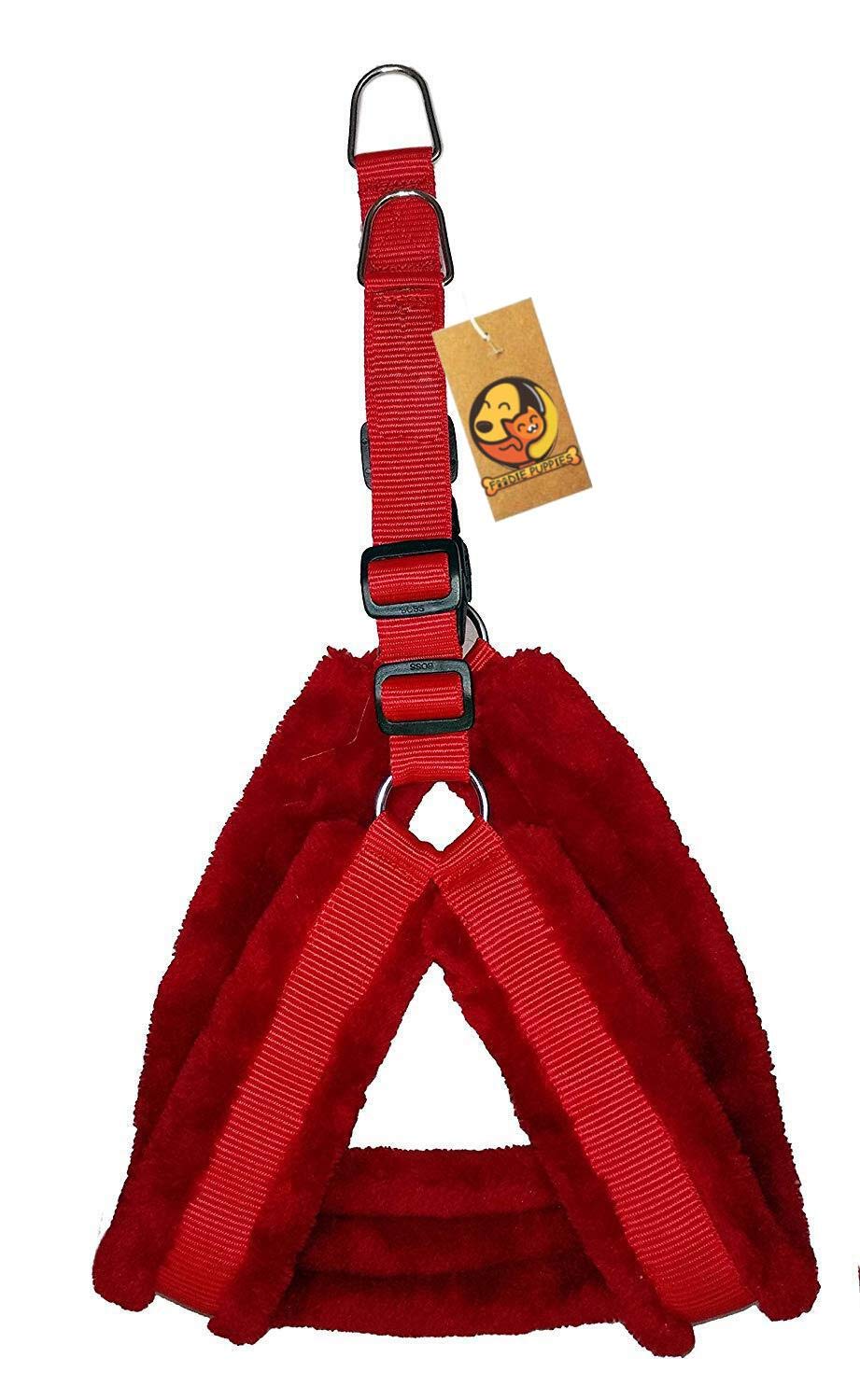Foodie Puppies Comfortable Fur Body Harness & Leash Set (Red, Large, 1.25inch) (B08L7Z1CMG) Amazon Price History, Amazon Price Tracker