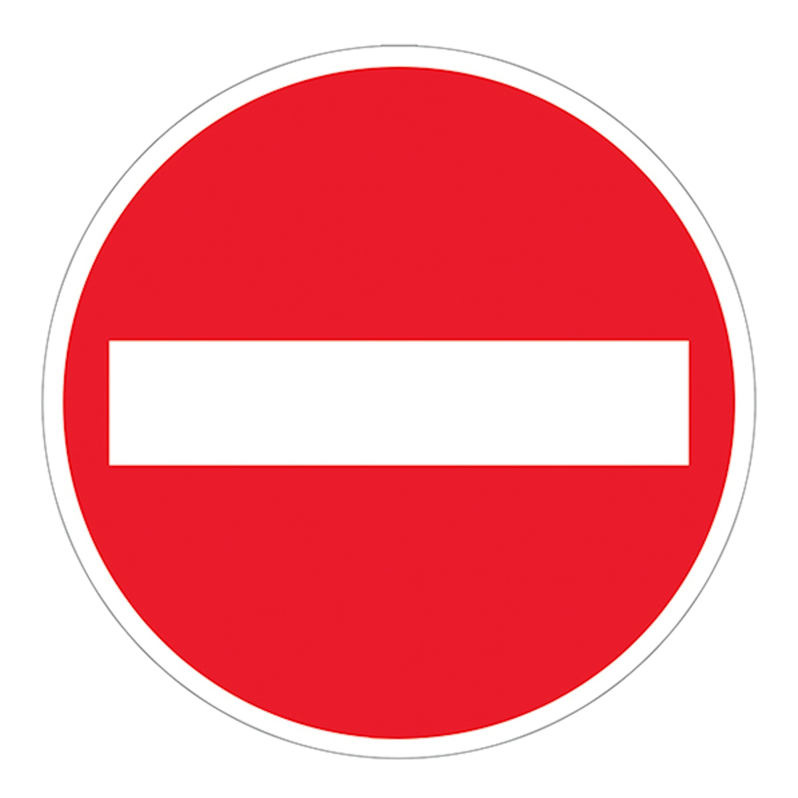 V Safety No Entry 450 x 450 mm - 3mm Reflective Aluminium Composite Safety Sign