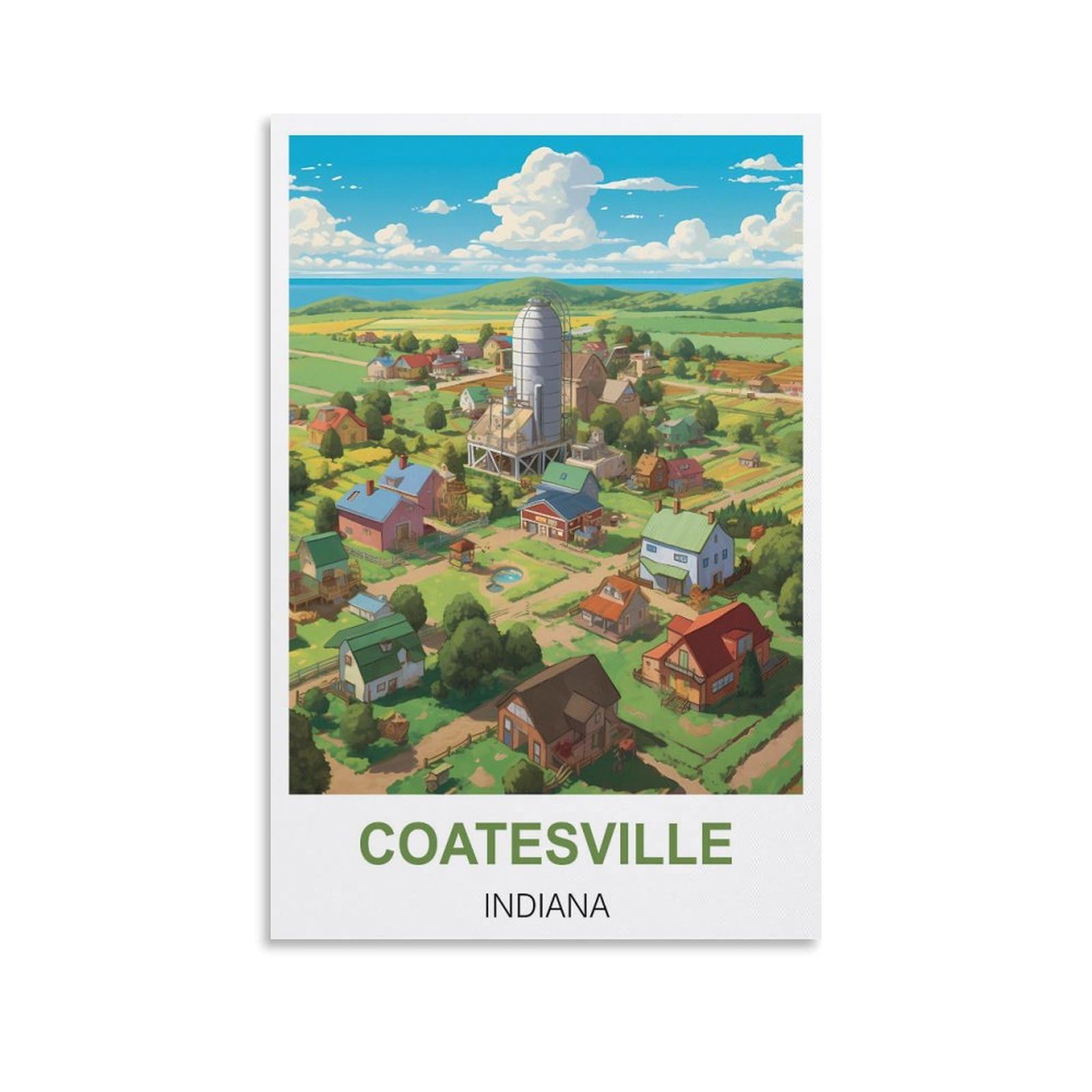 Vintage Metal Tin Wall Sign Coatesville Indianas Art Plaque Poster Wall Decor for Home Tool Room Bar Club Restaurant Cafe 30x30cm
