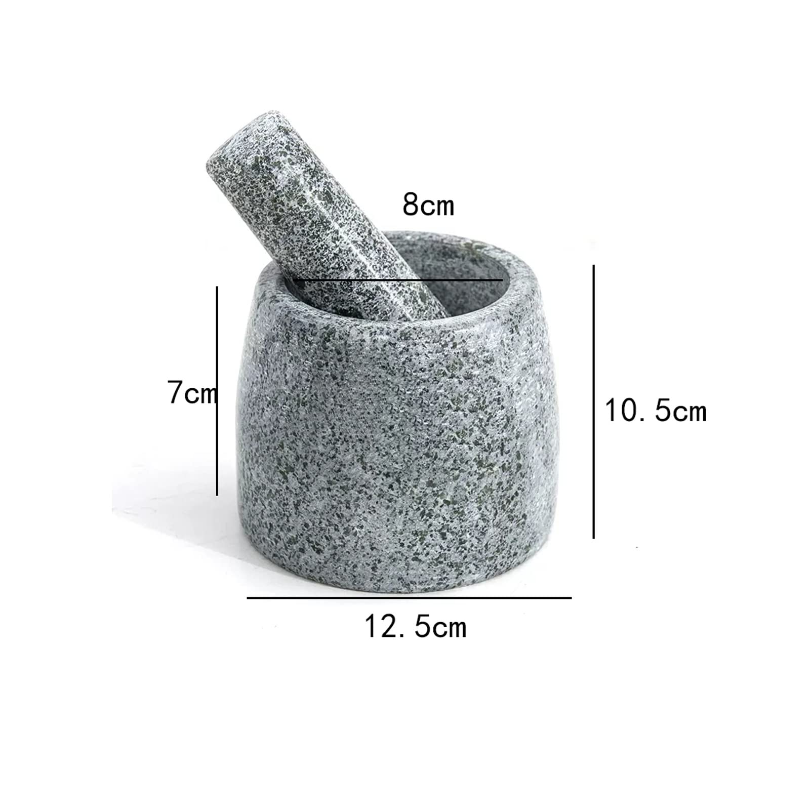Prensa de ajos de acero inoxidable Hermoso juego de mortero y mortero de granito, 4,9 pulgadas, molinillo for especias y semillas, moler, triturar y machacar especias, nueces, for guacamole, salsa de