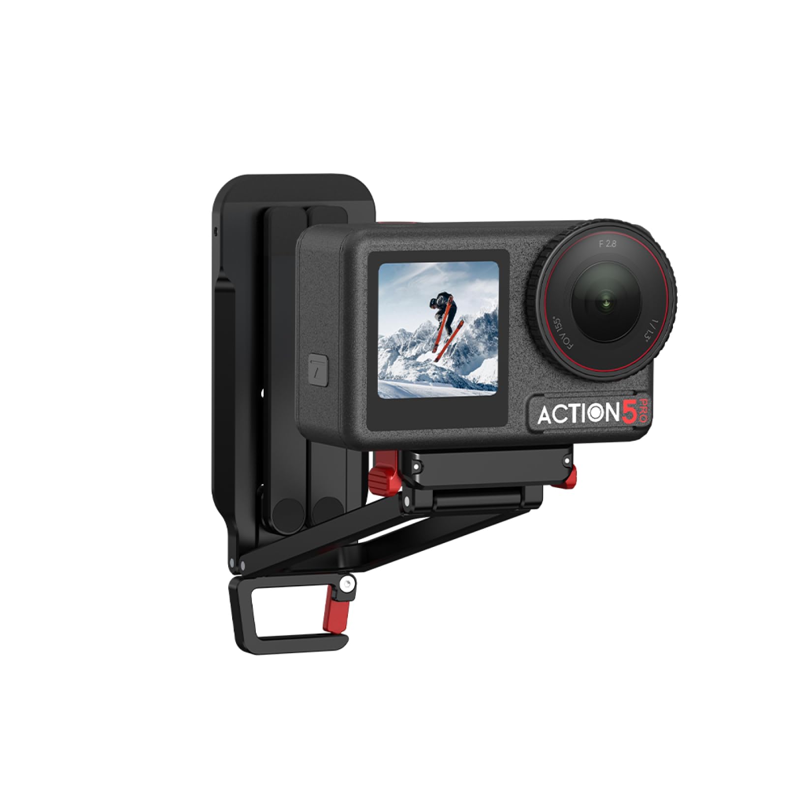 Magnetyczny klips montażowy z hakiem wspinaczkowym do aparatu DJI Osmo Action 5 Pro/4/3 Statyw szybkiego zwalniania, wielofunkcyjny uchwyt przedłużający z gwintem śrubowym 10 cm i mocowaniem