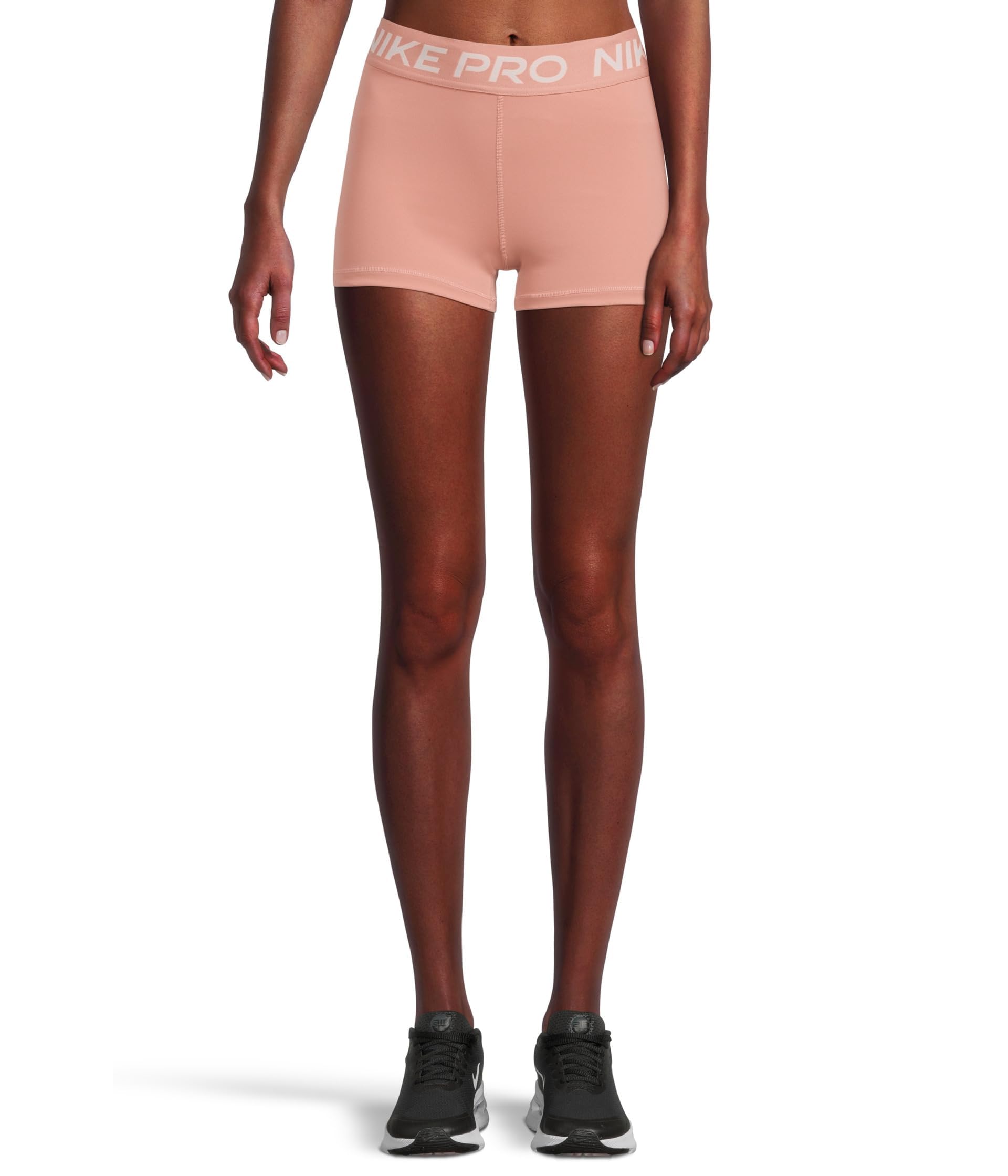 Nike Women's Pro 3" Shorts, Rust Pink/White, S