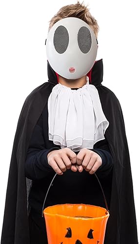 Miniatura 7 de Máscara de chico tímido de Halloween, recuerdos de fiesta, disfraz de tímido blanco, disfraz de cosplay, accesorios de fiesta de cumpleaños, video