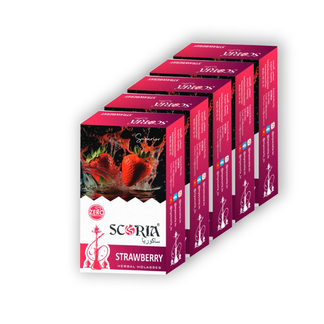 SCORIA Superior Hookah Strawberry Flavour (Pack Of 5) : Amazon.in