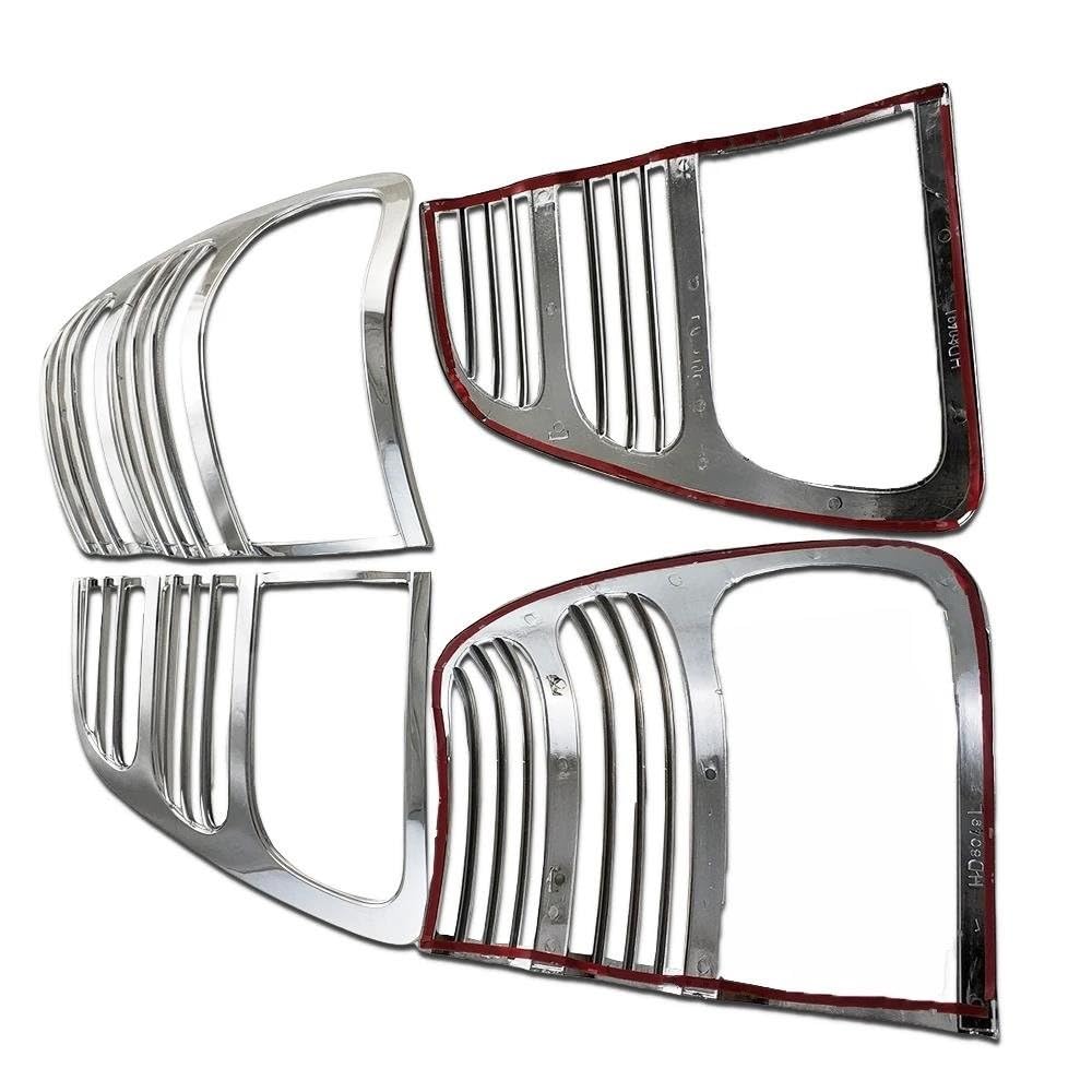 Adornos de pilotos traseros Embellecedor Cromado Plateado Faros Traseros Para Toyota Para Land Cruiser FJ100/LC100 1998-2005 Accesorios Decoración Exterior Para Automóviles Protector de luz trasera