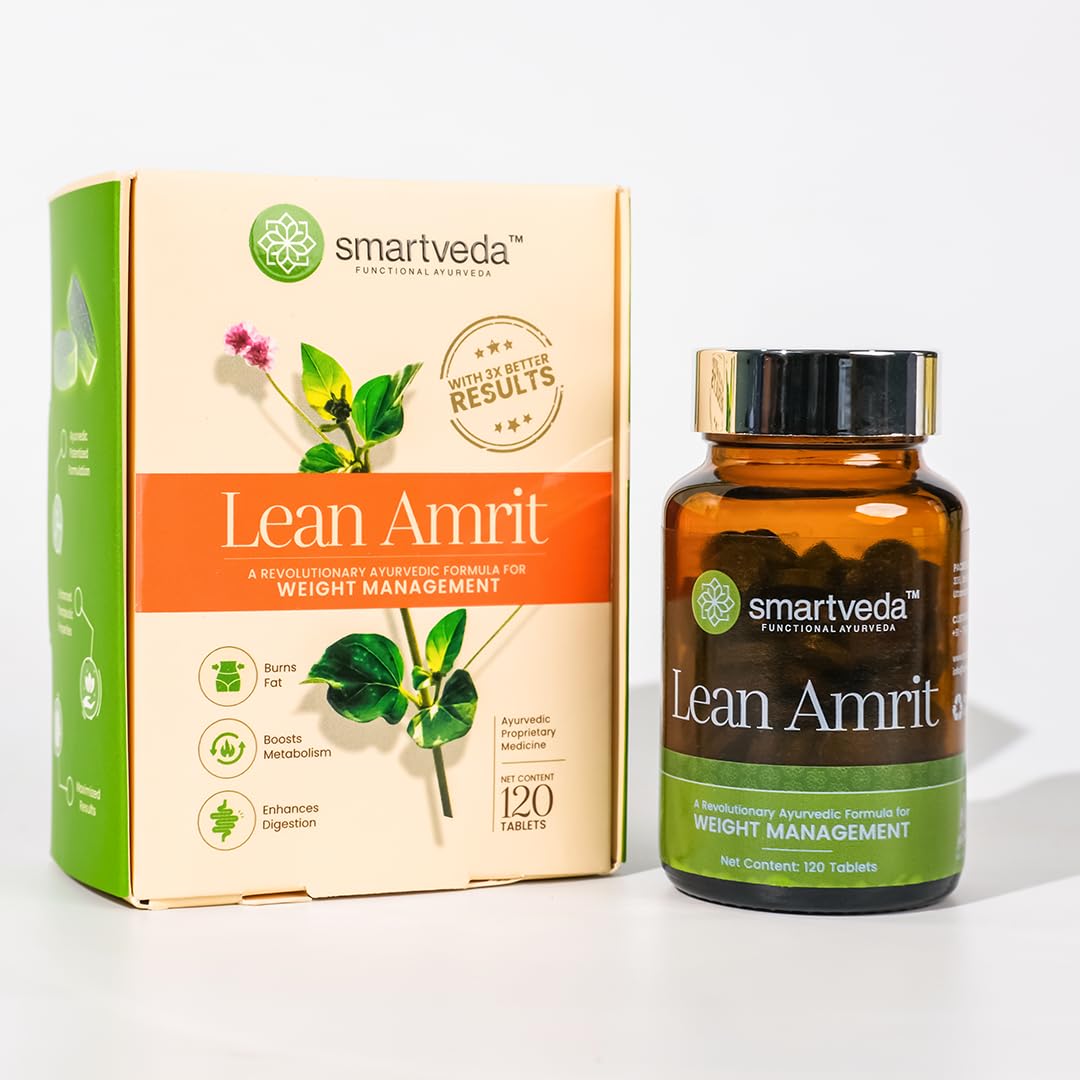Lean Amrit - Ayurvedic Blend of 7+ Herbs for Natural Weight Management | Boosts Digestion & Metabolism, Promotes Fullness & Detoxifies Body
