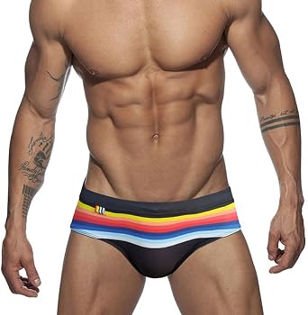 Swimwear Men Sexy Swim Briefs Pride Day Strips Swimsuits Swim Briefs Bikini Board Surf Shorts Trunk