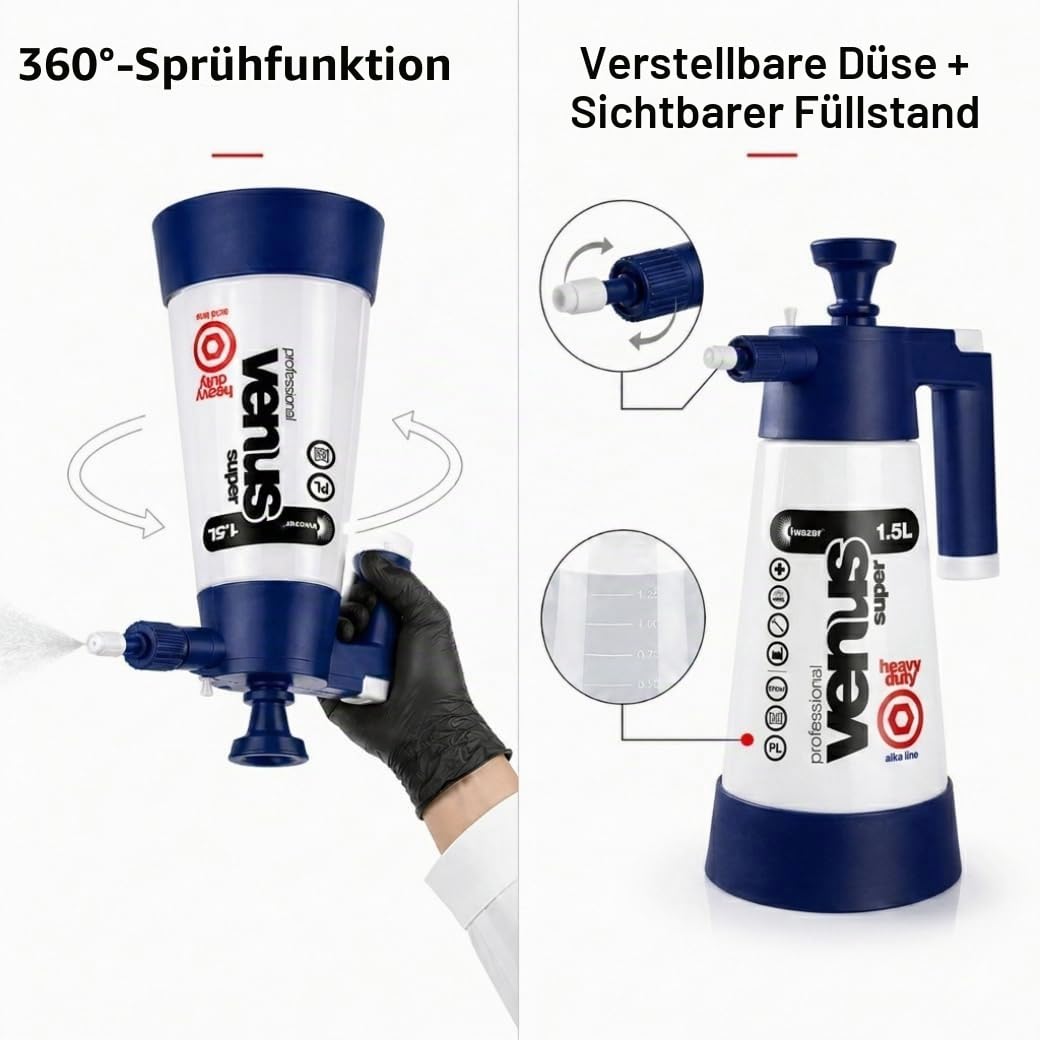 Drucksprühgerät Venus Super – 1,5 l – alkalische Version KWAZAR, blau