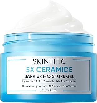SKINTIFIC Face Moisturizer with 5X Ceramides, Hydrating Moisture Barrier Repair Cream for Sensitive/Oil Skin Types, Hyaluronic Acid & Centella, Daily Facial Moisturizer, Non-Comedogenic 30g/1 fl.oz